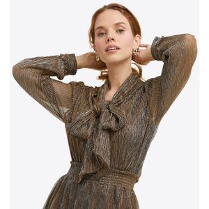 NWT Draper James Tie Neck Blouse Small